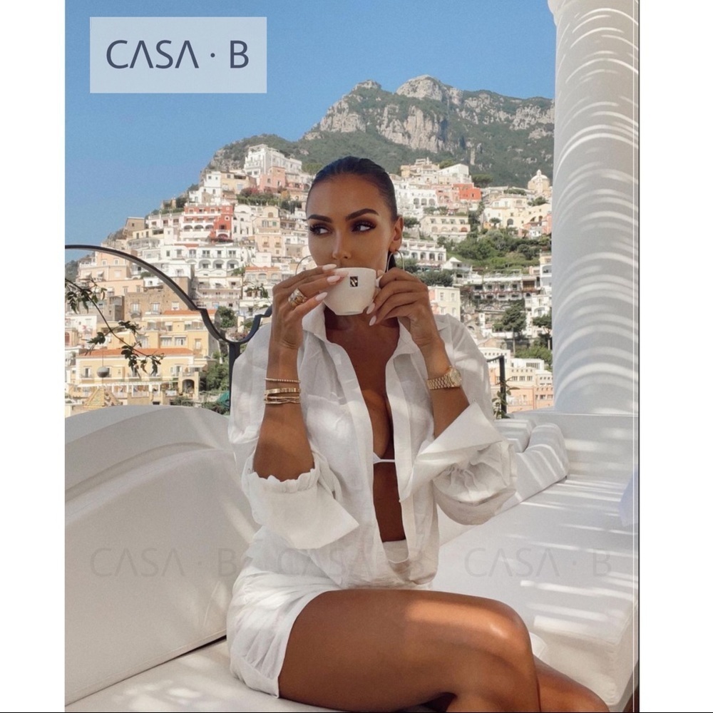 5⭐️CASA B RESORT | Natasha Wrap-Front Shirt Dress Coverup